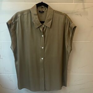 Rails Shimmering Olive Green Gold Blouse - Rayon / Viscose Blend